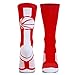 ChalkTalkSPORTS Athletic Half Cushioned Crew Socks | Mid Calf | Basketball Superelite | Red/White