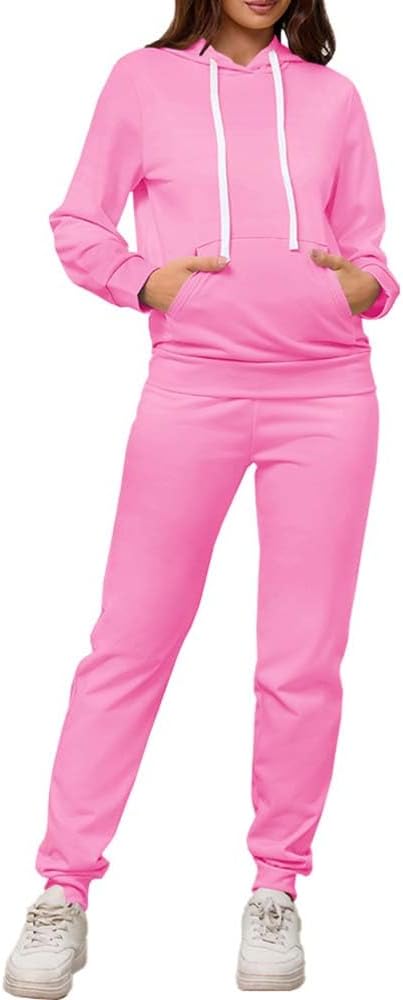 PINSV Sweatsuits Women 2 Piece Outfits Casual Jogging Suits Long Sleeve Hoodie Sweatpants Tracksuits Sets