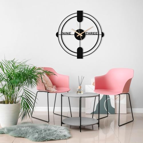 Image of Morden Metal Wall Clock for Living Room, Bedroom, Office, Kitchen, Stylish Wall Clock for Home and Hall, Designer Big Size Modern (DA-216, 60 CM)