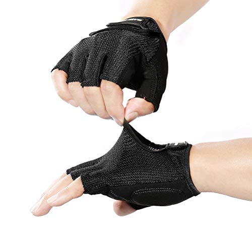 Luvas VORCOOL masculinas e femininas para academia com meio dedo, esportivas, treinamento, pulso, an