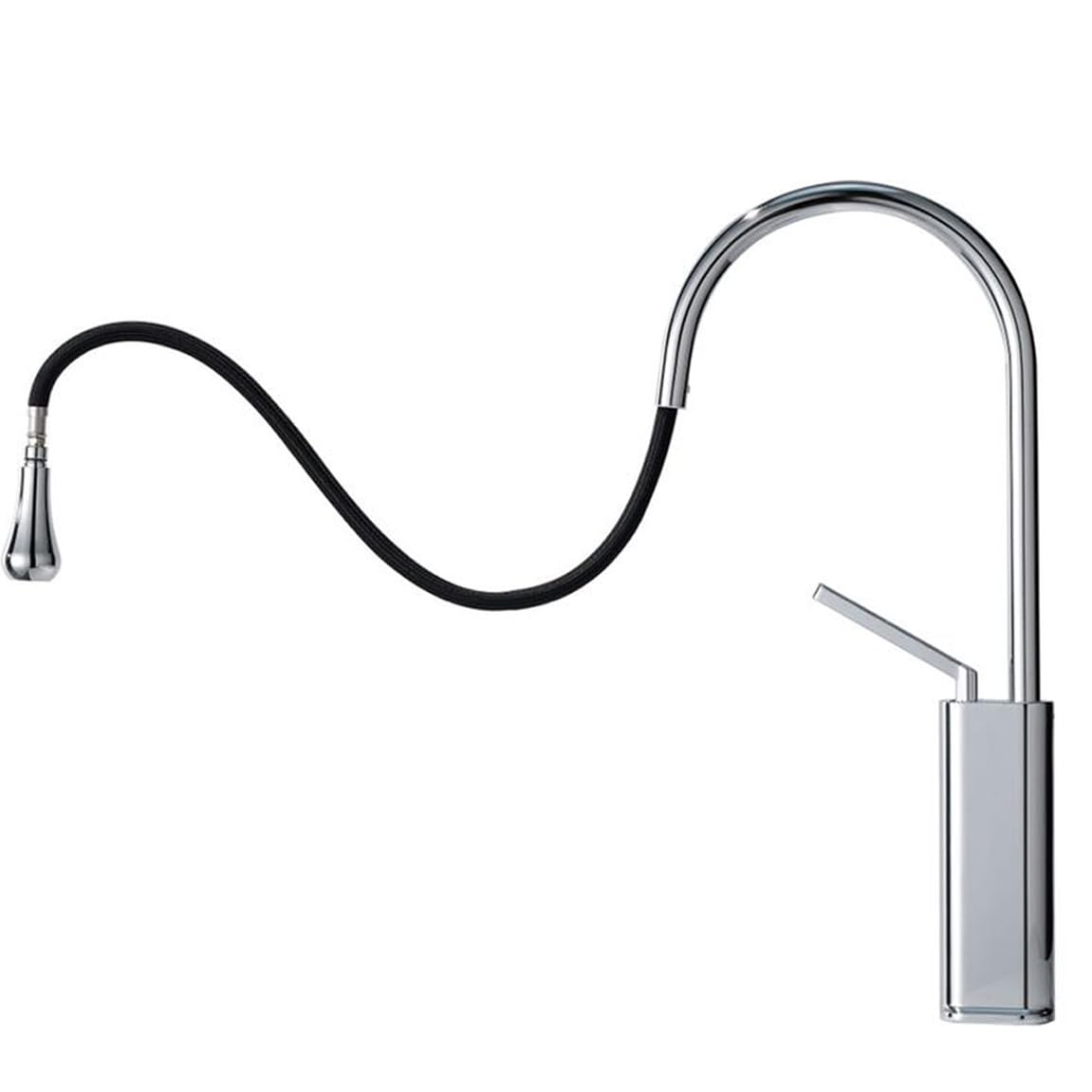 Robinet mitigeur haut pour cuisine et bain avec douchette extractible monocommande