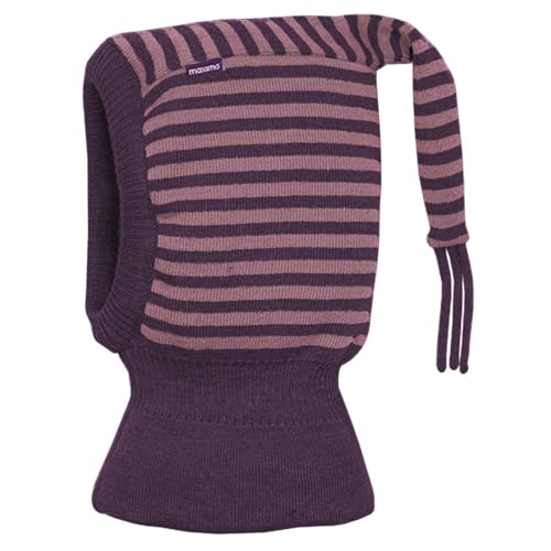 maximo Twotone Stripes Schlupfmütze Mütze Kindermütze Strickmütze Wintermütze Streifenmütze Kinder - Made in Germany mit Futter, Futter Winter Herbst-Winter - 47 cm Denim