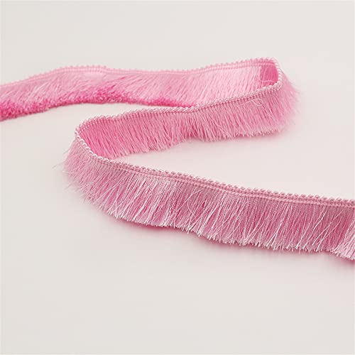 Bordo con frange colorate spessore da 4 metri 2,8 cm bordo con frange bordo in pizzo bordatura decorativa bordatura a frange bordatura a nappe bordatura in tessuto bordatura decorativa colore rosa