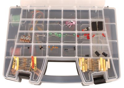 JAMECO VALUEPRO - DELUXE1 Jameco Valuepro Deluxe Electronics Kit with 219 Pieces Including Resistors, Transistors, Switches, LEDs and Wire Potentiometers