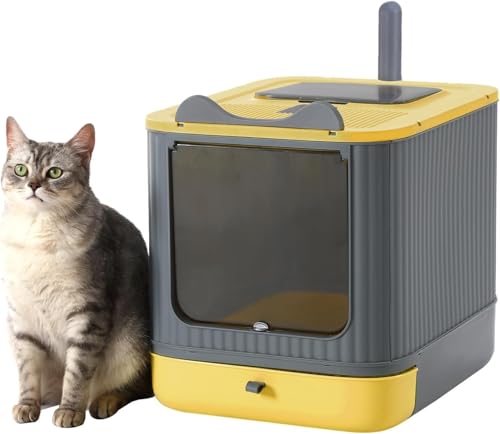 Bac à litière pour chat avec tiroir lavable et couvercle anti-odeur