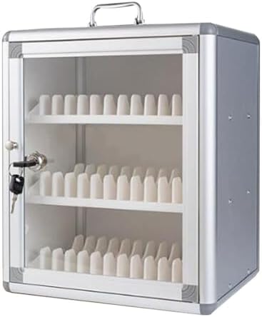 Mobile Phone Storage Cabinet - 48 Compartment Cell Phone Lockers for Office, Gym & School - Secure Storage Box for Conferences & Student Use