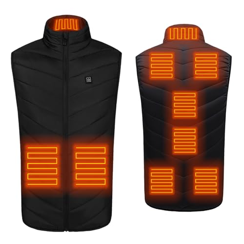 CHANGEOWN Heated Vest for Women and Men M, 3 Temperature Adjustable, 9 Heating Zones, Thermal Vest for Hiking, Cycling (Battery Not Included)