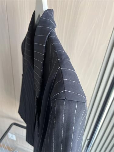 Women's Oversized Blazer Jacket for Women Street Fashion Pinstripe Loose Fit Single Breasted Suit Coat4