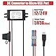 YABOANG DC-DC USB-Micro Konverter, Spannungswandler 12/24V zu 5V 3A 15W MAX mit wasserdichter Sicherung und Klemmleiste, automatischer Abwärtsspannungsregler, für Automotoren und Instrumente etc