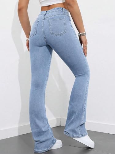 Image of KOTTY Women's Flared Jeans|High Waist Bootcut|Wide Leg|Bell Bottom Denim for Trendy & Comfortable Fit