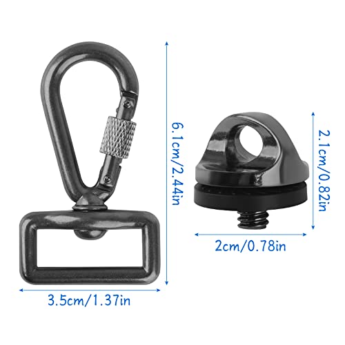3Pz Girevole Moschettoni con Anello per