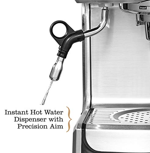 Brim 19 Bar Espresso Machine, Fast Heating Cappuccino, Americano, Latte And Espresso Maker, Milk Steamer And Frother, Removable Parts For Easy Cleaning, Stainless Steel #TOP3