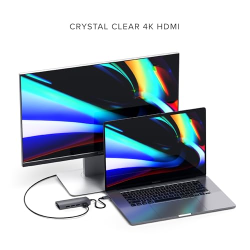 SATECHI Hub Multiporta USB-C 8-in-1 V2, HDMI 4K, Ricarica PD 115W, 3 USB-A, Ethernet, Lettori Micro/SD, per Laptop, MacBook M4, M3, M2, M1, iPad, iPhone 16, Windows – Grigio Siderale - Immagine 1
