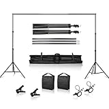 SH Heavy Duty Background Stand, 2x2M Backdrop Support System Kit with Carry Bag for Photography Photo Video Studio,Photography Studio