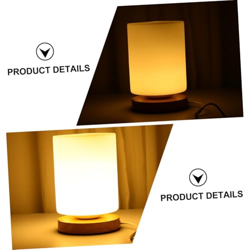 Lámpara de Mesa de Noche LED DOITOOL de Madera y USB miniatura 4