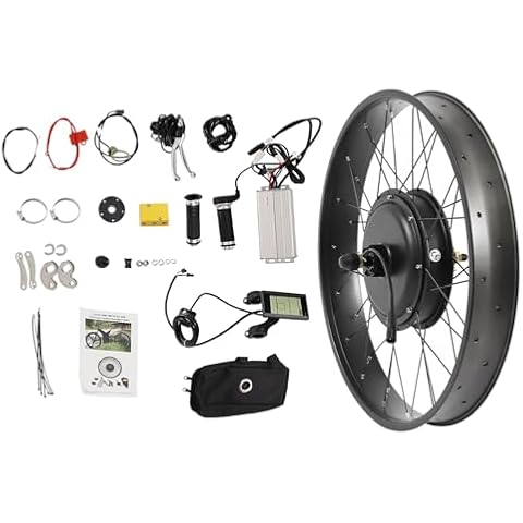 LIAPDG 60Km/H Conversion Kit for Electric Bike, 26" Fat Rear Wheel Electric Bicycle Hub Motor Kit 1200W Electric Bike Conversion Kit 480Rpm with LCD Display & Pedal Assistant Sensor for 26in Tires Cover