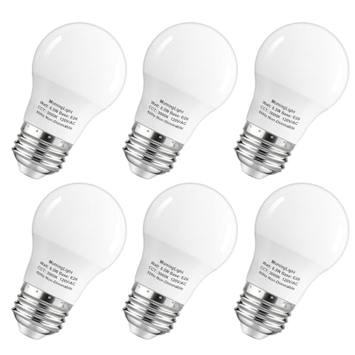 A15 LED Bulbs 60Watt Equivalent 3000K Soft White Non-Dimmable E26 6Pack