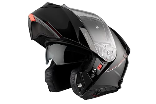 MT Helmets Genesis SV – Casco Moto Modular con Visor Solar Retráctil, Calota HIRP, Pantalla Antivaho y Preparado para Intercomunicador | Homologado ECE 22.06 & Dot