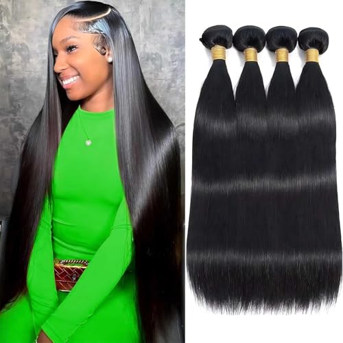 12A Human Hair Bundles 18 20 22 24 Inch 4 Straight...