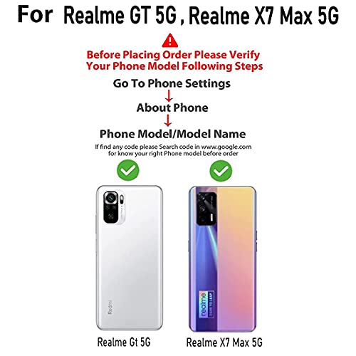 Image of Flip Cover Compatible with Realme X7 Max 5G / Realme GT 5G | Premium Leather Finish | Inbuilt Pockets & Stand | Flip Cover Back Case for Realme X7 Max 5G / Realme GT 5G (Blue)