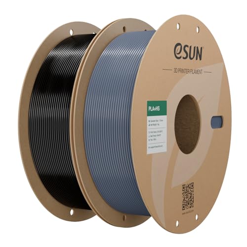 eSUN PLA+ Filament 2KG, PLA+HS High Speed 3D Filament, Black and Grey