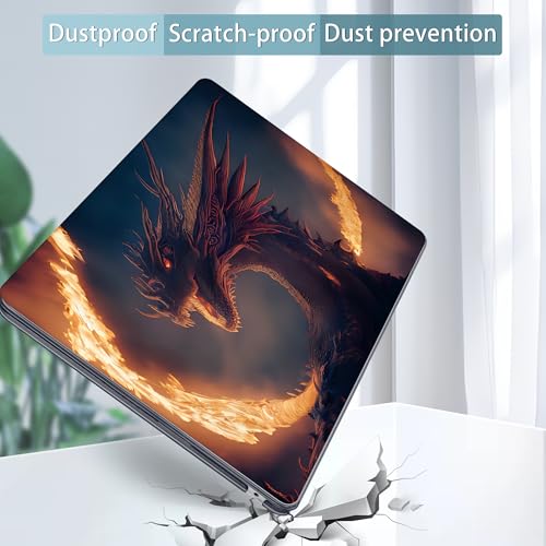 Image of Tuiklol for MacBook Air 13 inch Case M5 2026 M4 2025 M3 2024 M2 2022 Release Model A3449 A3240 A3113 A2681,Plastic Hard Shell Cover for MacBook Air 13.6 with Touch ID, Fire Dragon