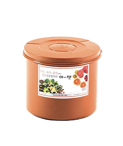 e-jen Premium Kimchi, Sauerkraut Container Probiotic Fermentation with Inner Vacuum Lid Round (2.1 gal/ 8L)