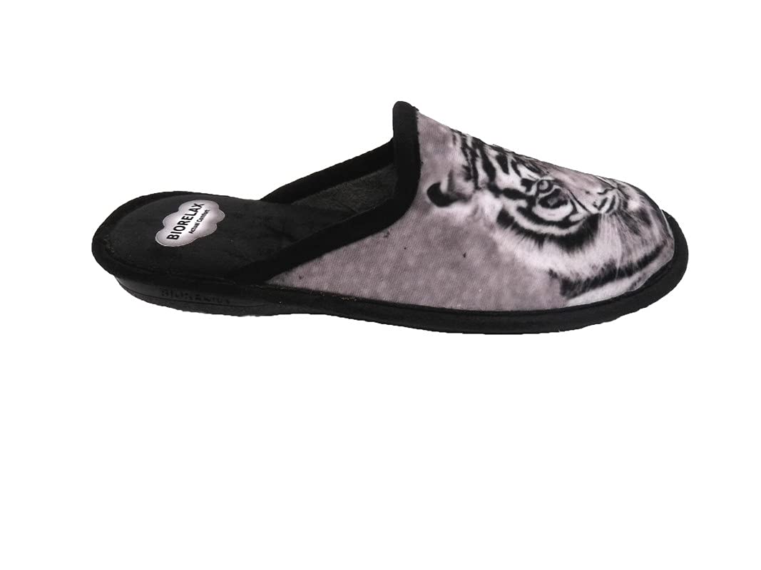 Zapatilla de Estar por casa/Hombre/Biorelax/Material :Grenoble/Suela Goma Antideslizante/Cámara de Aire/Estampado Tigre