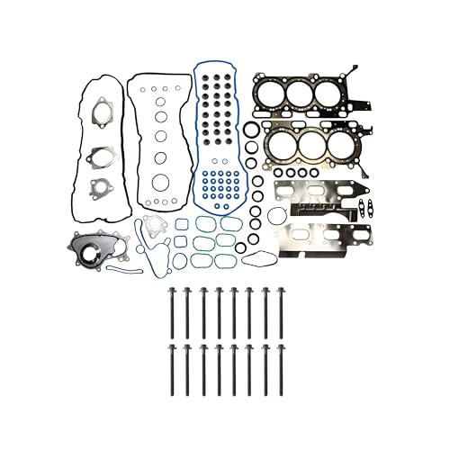 Image of DNJ HGB4328 Engine Cylinder Head Gasket Set with Head Bolt Kit, Complete Repair Set for 2015-2018 Ford, Lincoln Expedition, F-150, Navigator 3.5L V6 24V DOHC 3496cc
