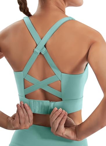 Ewedoos High Support Sports Bras for Women Adjustbale Supportive High Impact Sports Bra Push Up Workout Running Bras