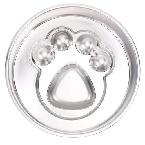 POCREATION Slow Feeder Dog Bowl Stainless Steel Anti Choking Slow Down Eating Dog Bowl Non Slip Bottom for Cats and Dogs with Design (Claw Pattern)
