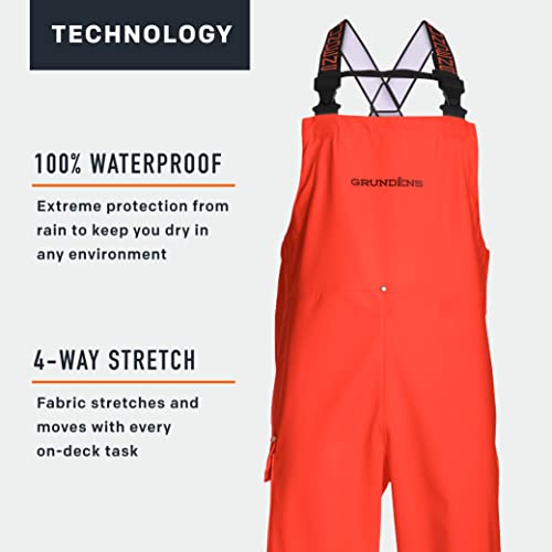 Grundens Men’s Neptune Commercial Fishing Bib Pants | Waterproof, Adjustable, Orange, Xx-Large #TOP2