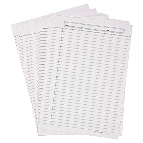 Image of Peeplvalue A4 Size White One Side Ruled One Sided Line Sheet for School, Colleges, Project, Assignments, Practical Etc Multipurpose (Pack of 80 Sheets)