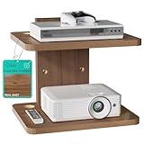 WALI Floating TV Shelf, 2 Tier Projector Shelf for DVD Players, Routers, Game Consoles, Cable Boxes, Living Room Decor Accessories, Wall Mount Shelves Holds Up to 22lbs (CS202N), 2-Shelf, Walnut Brown
