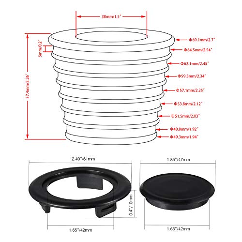 Pelopy 4 Pieces Umbrella Cone Wedge And Table Umbrella Hole Ring And Cap Set For Outdoor Patio Umbrella, Fits Umbrella Poles Up To 1.5 Inch In Diameter Or Smaller (Black Black) #TOP6