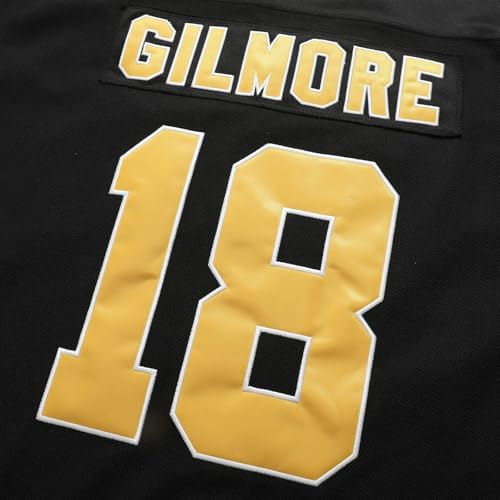 Happy Gilmore Men's Ice Hockey Jersey 18 Adam Sanders Stitched Design Breathble Mesh Polyester Team Uniform Casual Wear Black M