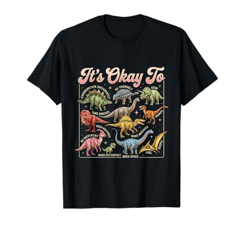 It's Okay to Be Different Dinosaur Autism Awareness T-Shirt