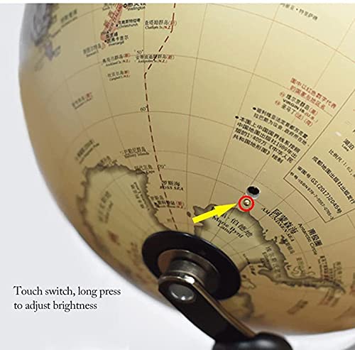 Globos 9.8in World Globe AR Globos do mundo com suporte de bambu iluminar a lâmpada de toque do glob