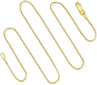 T400 Jewelers 925 Sterling Silver 1.5mm Box Chain Italian Necklace, 16"-30"