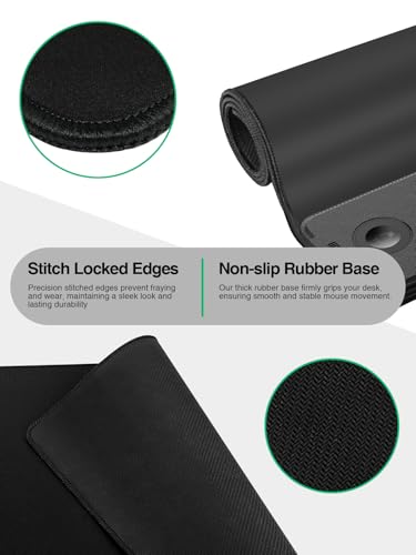 Image of Mouse Pad with Magnetic Wireless Charging, Large Desk Mat, Non-Slip Mouse Mat, Keyboard Pad for Gaming, Desk, Office, PC