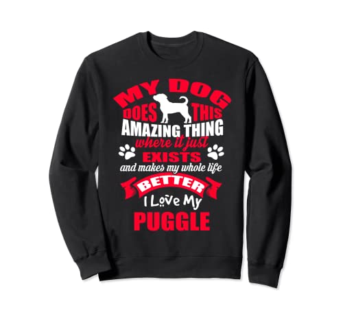 I Love My Dog Puggle Funny Puppy Dogs Lovers Sudadera