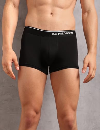 Image of U.S. Polo ASSN. Men's OET18 Cotton Stretch Breathable Underwear Trunks - Pack of 2