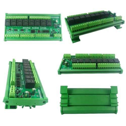 Module IO Modbus RTU RS485 4DI 8DO 8AI rail DIN pour régulation industrielle 24V