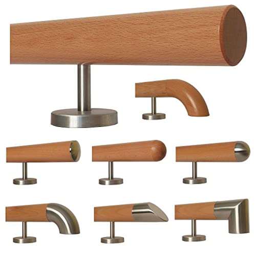 Buche Holz Treppe Handlauf Geländer Griff gerade Edelstahlhalter, Länge 30 - 500 cm aus einem Stück / zum Beispiel Länge 50 cm mit 2 gerade Halter - Enden = gefast Buche Holz Treppe Handlauf Geländer Griff gerade Edelstahlhalter, Länge 30 - 500 cm aus einem Stück / zum Beispiel Länge 50 cm mit 2 gerade Halter - Enden = gefast