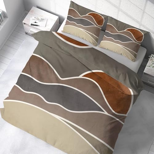 Housse de Couette Lignes 240x260 Parure Finition Zip Durable