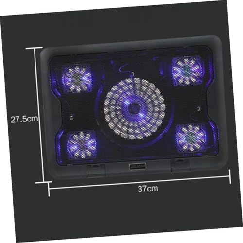 Base para portátil con 5 ventiladores, ajustable, negra miniatura 5