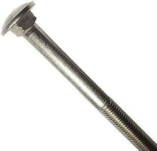 3/8-16 x 8" Carriage Bolts, Round Head, Square Neck, Stainless Steel 18-8, Partial Thread, Plain Finish, Flat Point, Quantity 5 by Fastenere