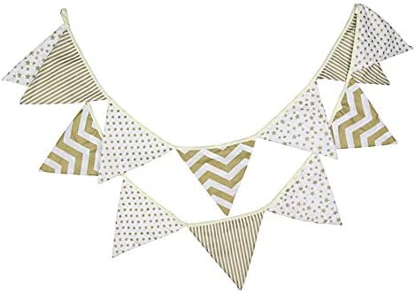 Multi Coloured Fabric Bunting for Party Birthday Wedding Anniversary Celebration Baby Shower (Pink)