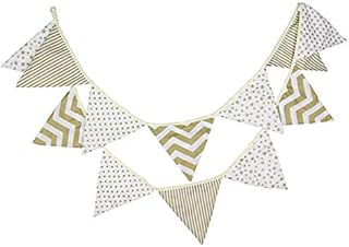 Multi Coloured Fabric Bunting for Party Birthday Wedding Anniversary Celebration Baby Shower (Pink)