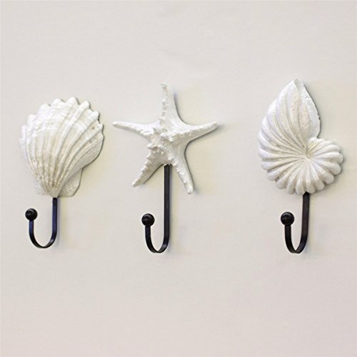 Christmas Gift 3 Pcs Vintage Hand Made Painted Poly Resin Sea Shell Sea